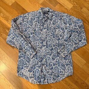 Panhandle‎ Slim Floral Paisley Western Pearl Snap Long Sleeve Cowboy Shirt M